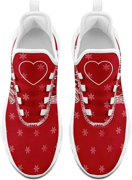 Women's Love Print Sneakers, Lightweight Breathable Casual Walking Shoes – Trendy Romantic Heart Design Athletic Sneakers