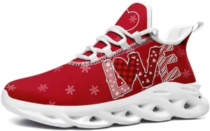 Women's Love Print Sneakers, Lightweight Breathable Casual Walking Shoes – Trendy Romantic Heart Design Athletic Sneakers
