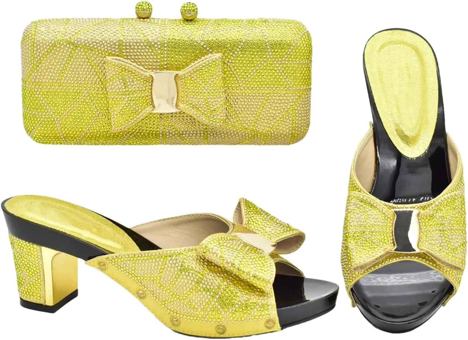 Women's Luxury Nigerian Wedding Set - Italian Silk Satin Pumps with Feather-Embellished Clutch for Red Carpet Events