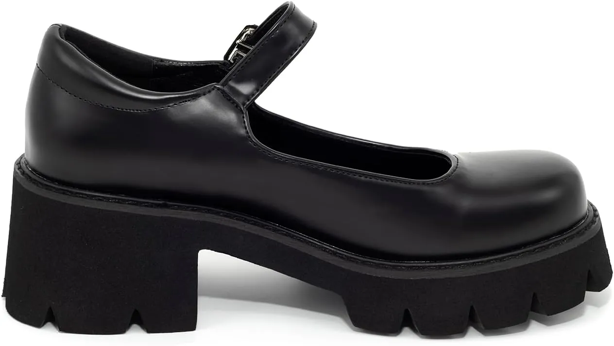 Women's Mary Janes Oxfords Dress Platform high Heels Loafers Shoes for Office Lady