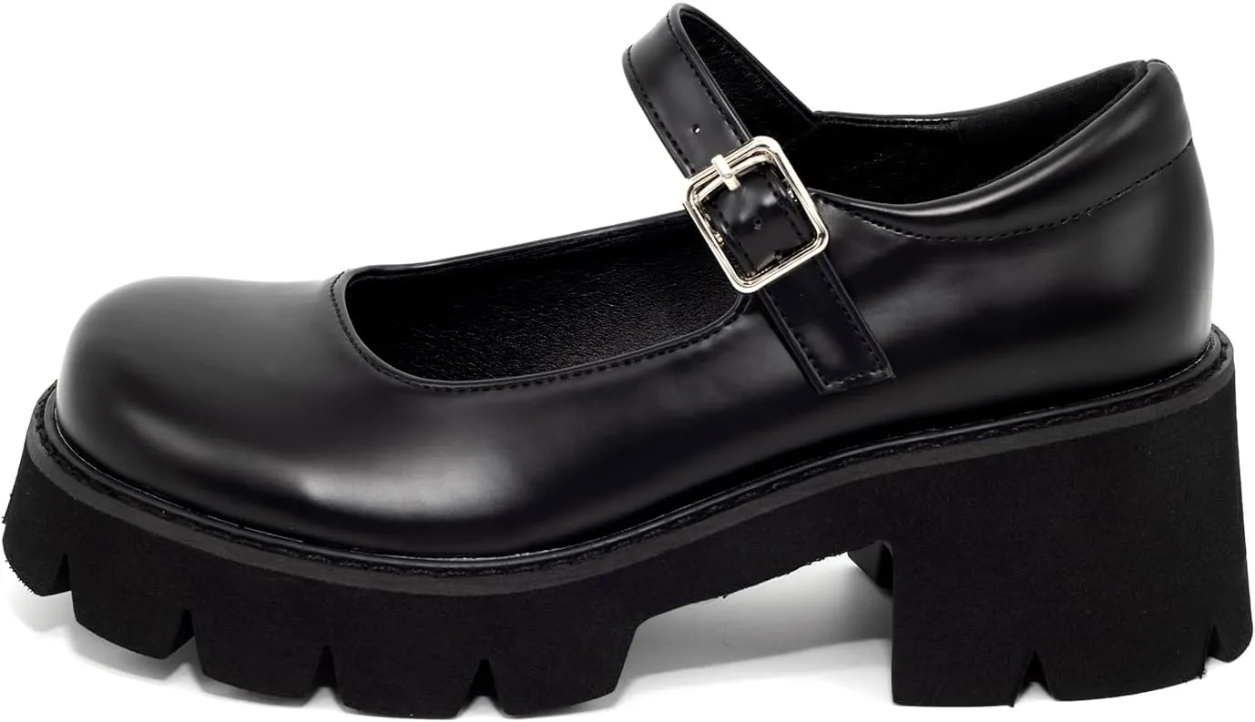 Women's Mary Janes Oxfords Dress Platform high Heels Loafers Shoes for Office Lady