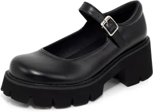 Women's Mary Janes Oxfords Dress Platform high Heels Loafers Shoes for Office Lady