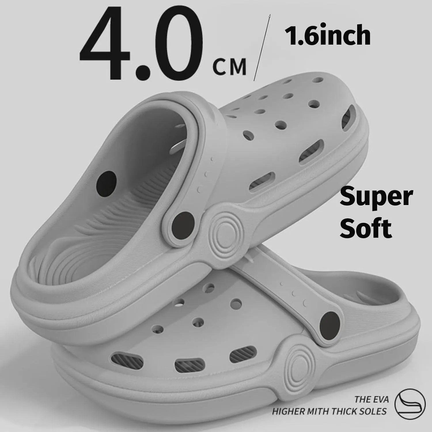 Womens Mens Garden Clogs Sandals Women Slide Sandals Mens Sandals Lightweight Beach Shoes Waterproof Indoor&Outdoor Slippers Breathable Slip-on Slides for Men & Women