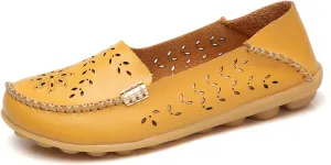 Women's Sandal Comfortable Loafers Casual Moccasins Wild Driving Flats Hole Soft-Soled Walking Shoes Women Slip On Cutout Breathable Shoes