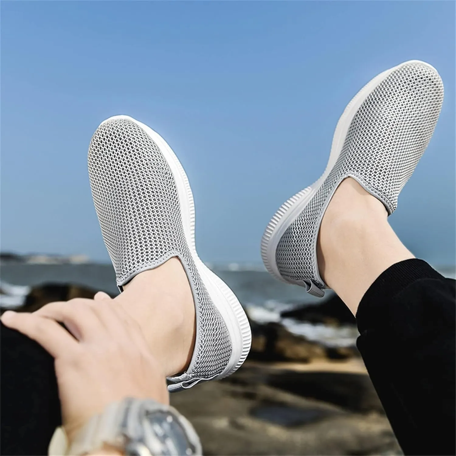 Womens Slip On Sneakers Women Walking Tennis Shoes Womens Tennis Shoes Wide Feet Ladies Shoes Casual Waterproof Sneakers White Tennis Shoe Loafers Shoe