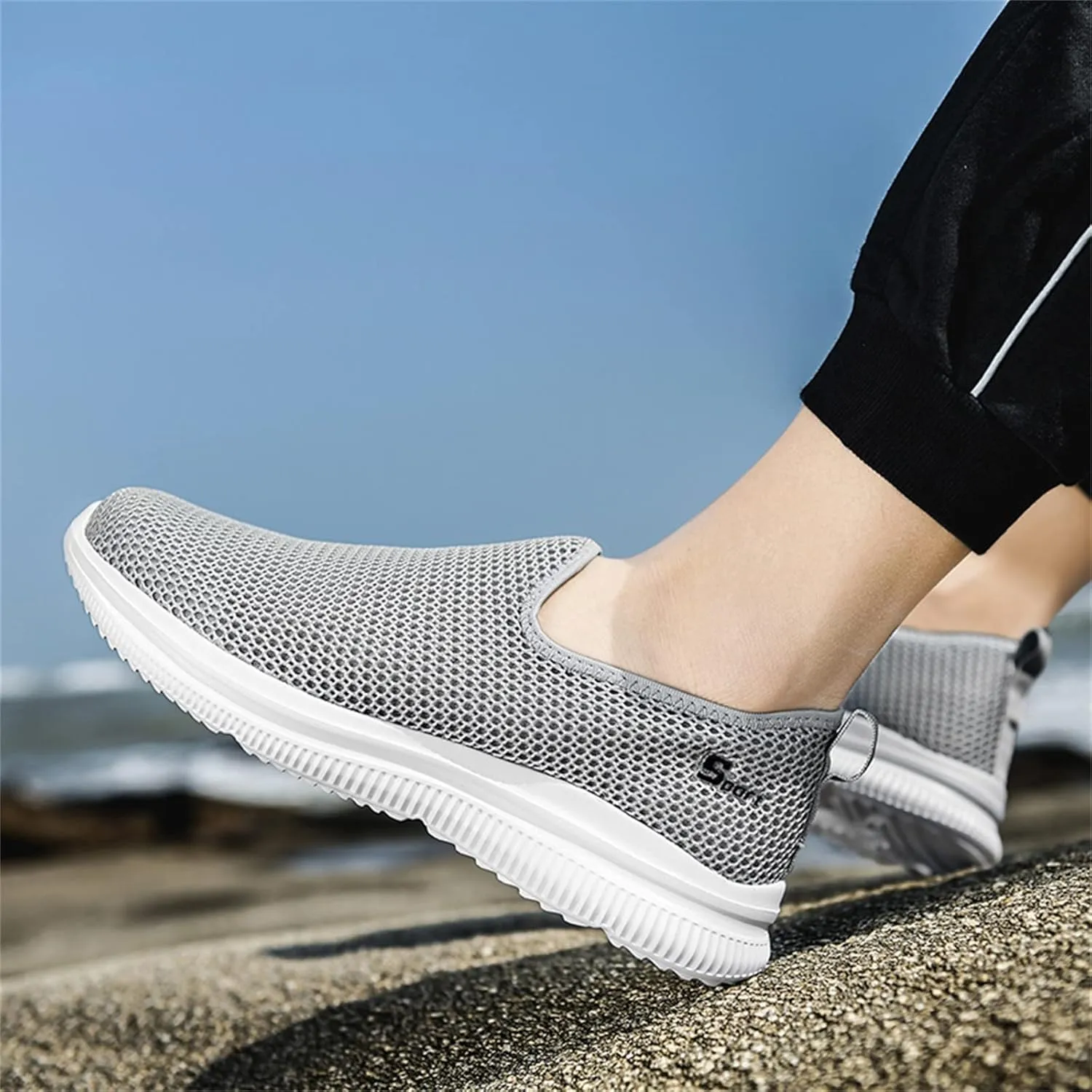 Womens Slip On Sneakers Women Walking Tennis Shoes Womens Tennis Shoes Wide Feet Ladies Shoes Casual Waterproof Sneakers White Tennis Shoe Loafers Shoe
