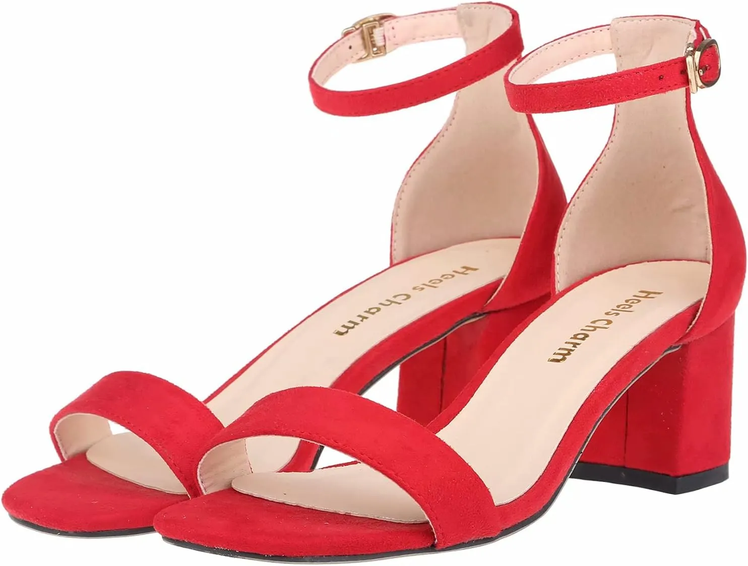Women's Strappy Chunky Block Low Heeled Sandals 2 Inch Open Toe Ankle Strap High Heel Dress Sandals Daily Work Party Shoes