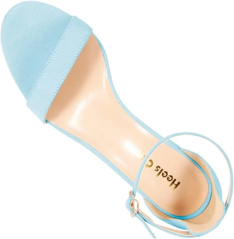 Women's Strappy Chunky Block Low Heeled Sandals 2 Inch Open Toe Ankle Strap High Heel Dress Sandals Daily Work Party Shoes