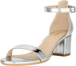 Women's Strappy Chunky Block Low Heeled Sandals 2 Inch Open Toe Ankle Strap High Heel Dress Sandals Daily Work Party Shoes