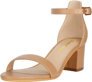 Women's Strappy Chunky Block Low Heeled Sandals 2 Inch Open Toe Ankle Strap High Heel Dress Sandals Daily Work Party Shoes