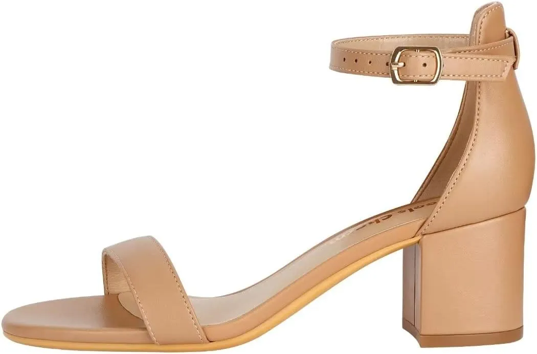 Women's Strappy Chunky Block Low Heeled Sandals 2 Inch Open Toe Ankle Strap High Heel Dress Sandals Daily Work Party Shoes