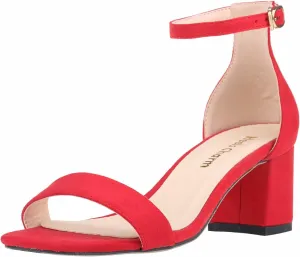 Women's Strappy Chunky Block Low Heeled Sandals 2 Inch Open Toe Ankle Strap High Heel Dress Sandals Daily Work Party Shoes