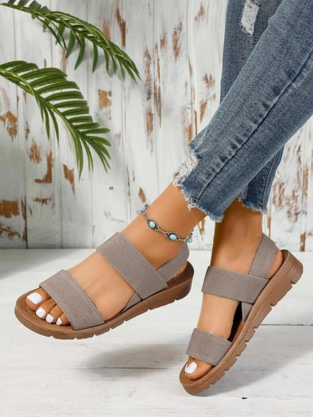 Women's Summer 2025 Fashion Slingback Sandals for Women Casual Comfort Sandals for Outdoor Beach Parties Girl's Simple Walking Shoes Back To School Sandalias Para Mujer Vacation Outfits