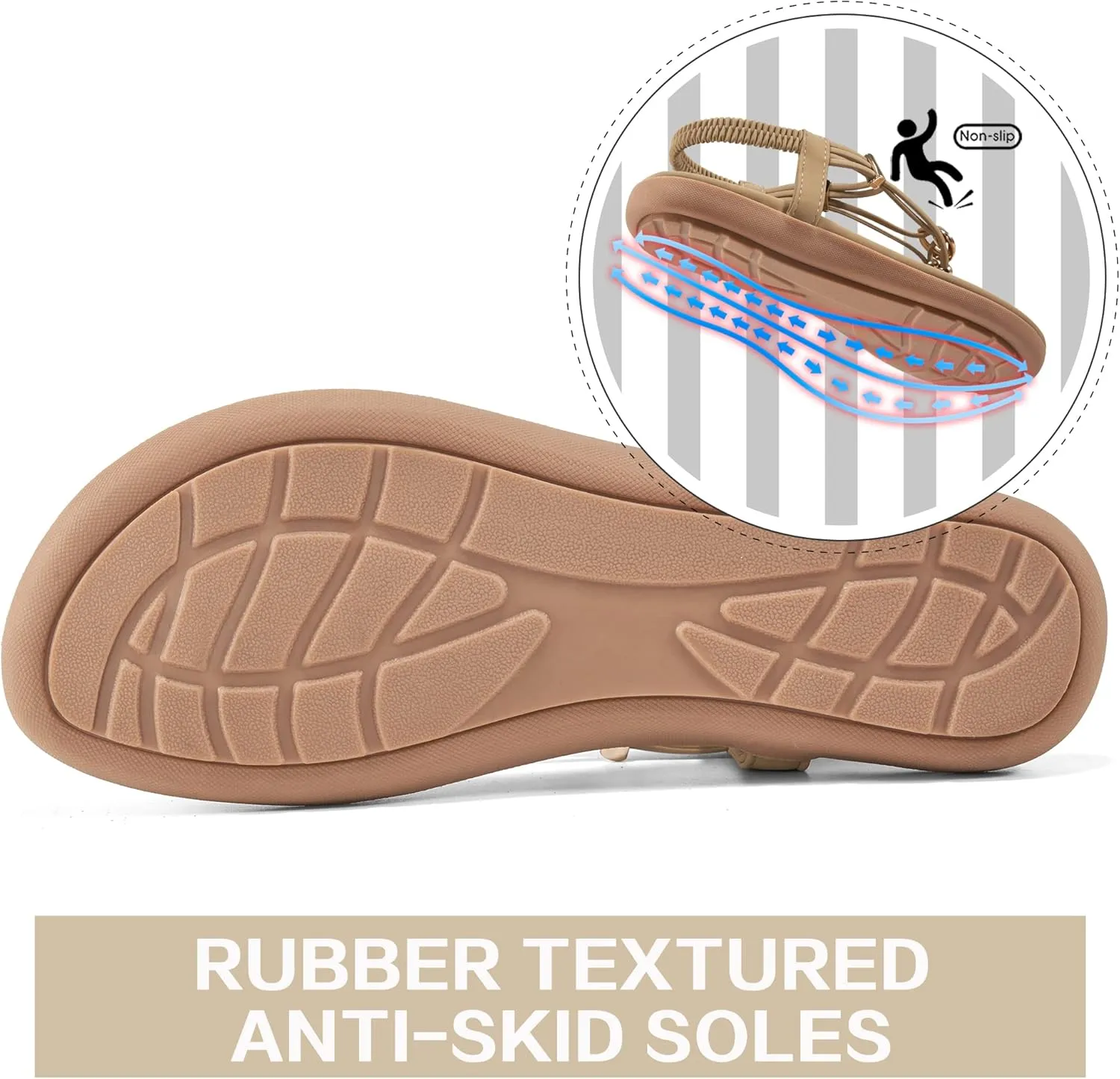 Women's Summer Sandals Beach Bohemian Beaded Ankle Walking Strap Casual Flip Flops Ladies Sexy Flats Comfortable Shoes