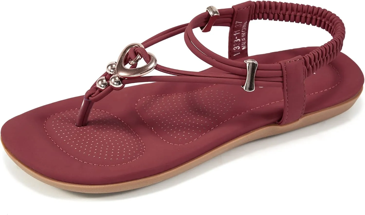 Women's Summer Sandals Beach Bohemian Beaded Ankle Walking Strap Casual Flip Flops Ladies Sexy Flats Comfortable Shoes