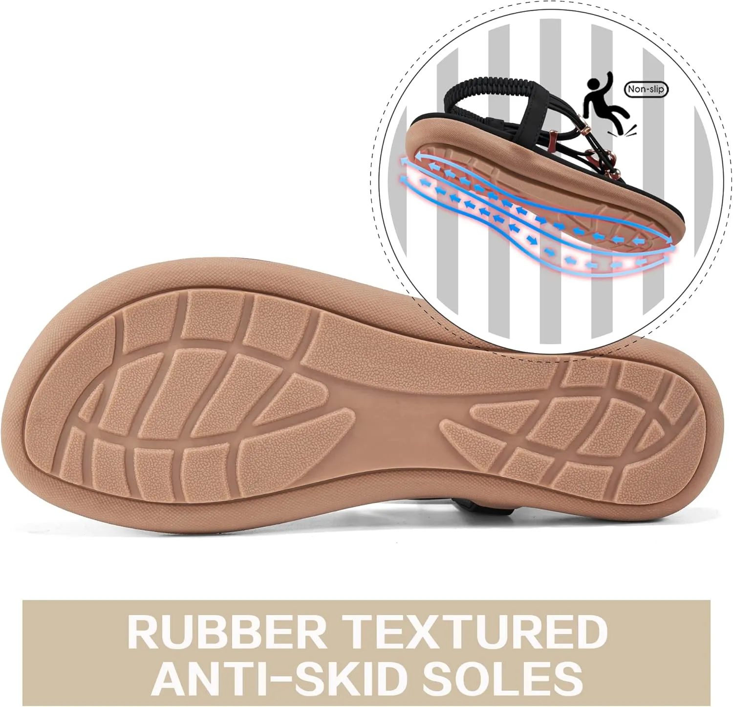Women's Summer Sandals Beach Bohemian Beaded Ankle Walking Strap Casual Flip Flops Ladies Sexy Flats Comfortable Shoes