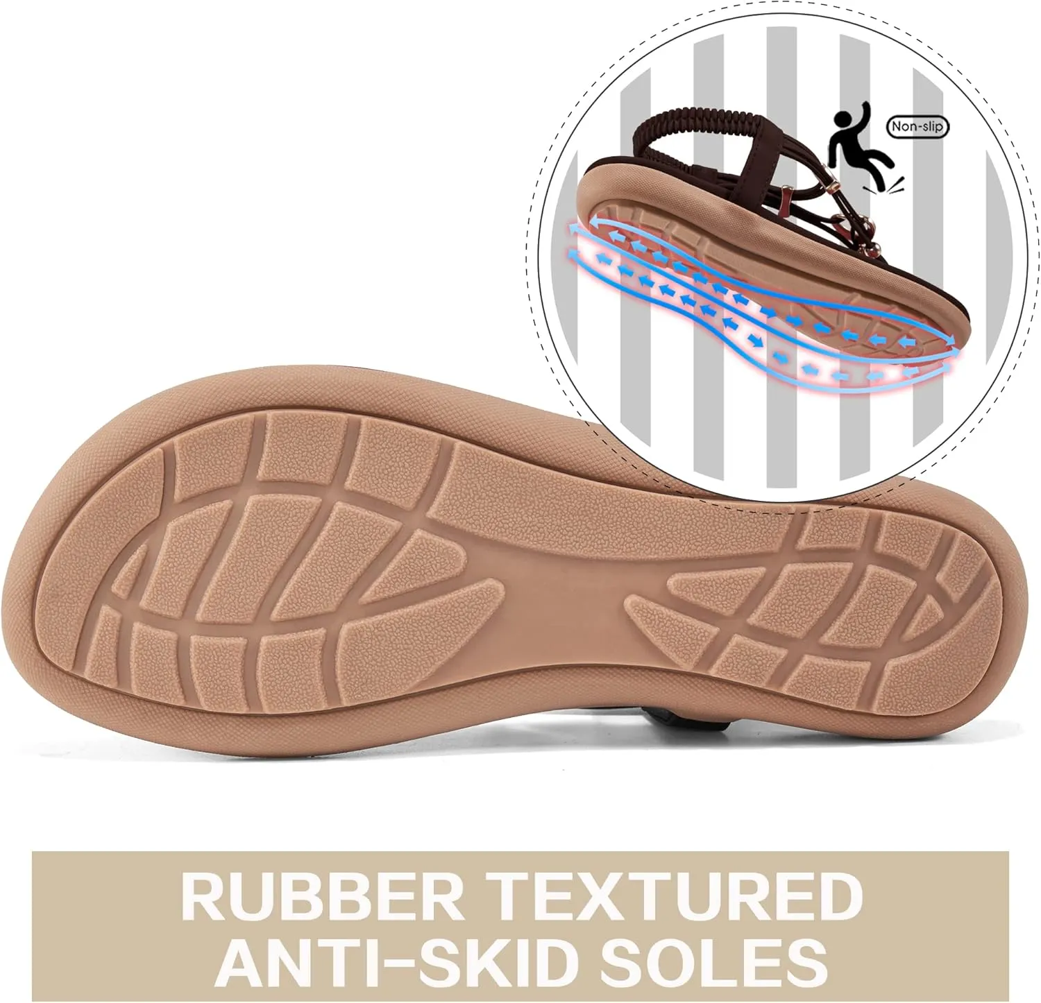 Women's Summer Sandals Beach Bohemian Beaded Ankle Walking Strap Casual Flip Flops Ladies Sexy Flats Comfortable Shoes