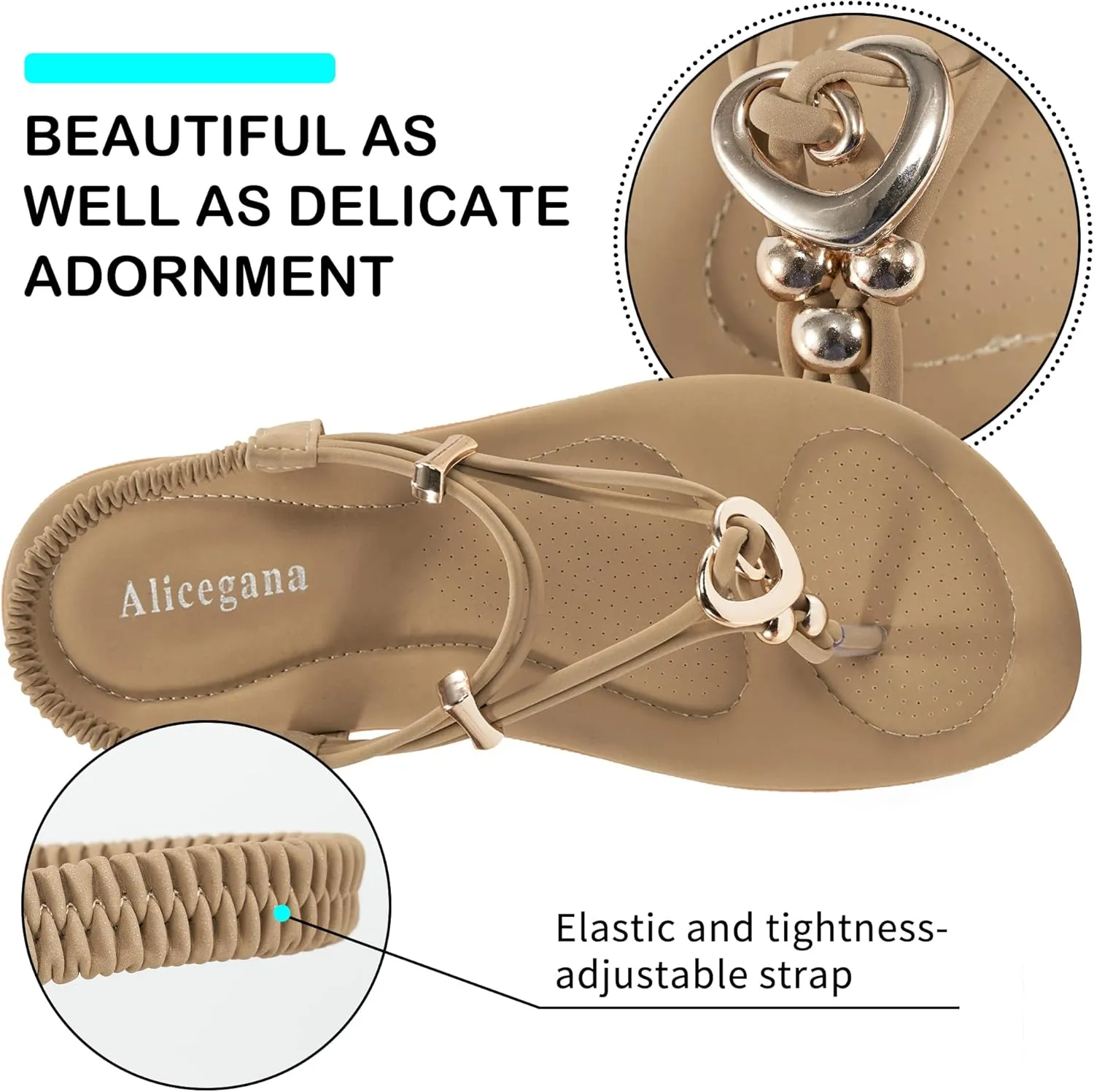 Women's Summer Sandals Beach Bohemian Beaded Ankle Walking Strap Casual Flip Flops Ladies Sexy Flats Comfortable Shoes
