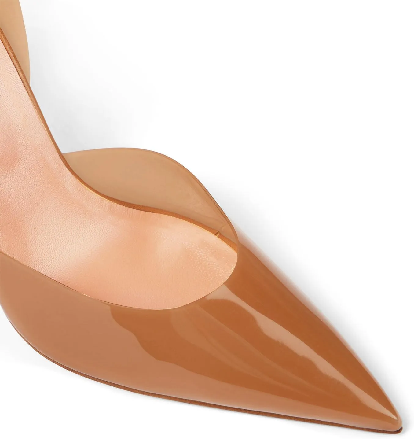 Women's Transparent Slingback Pumps Pointed Toe Clear PVC Crystal Buckle Decoration Triangle High Heels Party Wedding Bridal High Heel Shoes for Women