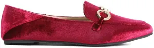 Women's Velvet Metal Show Detail Loafers