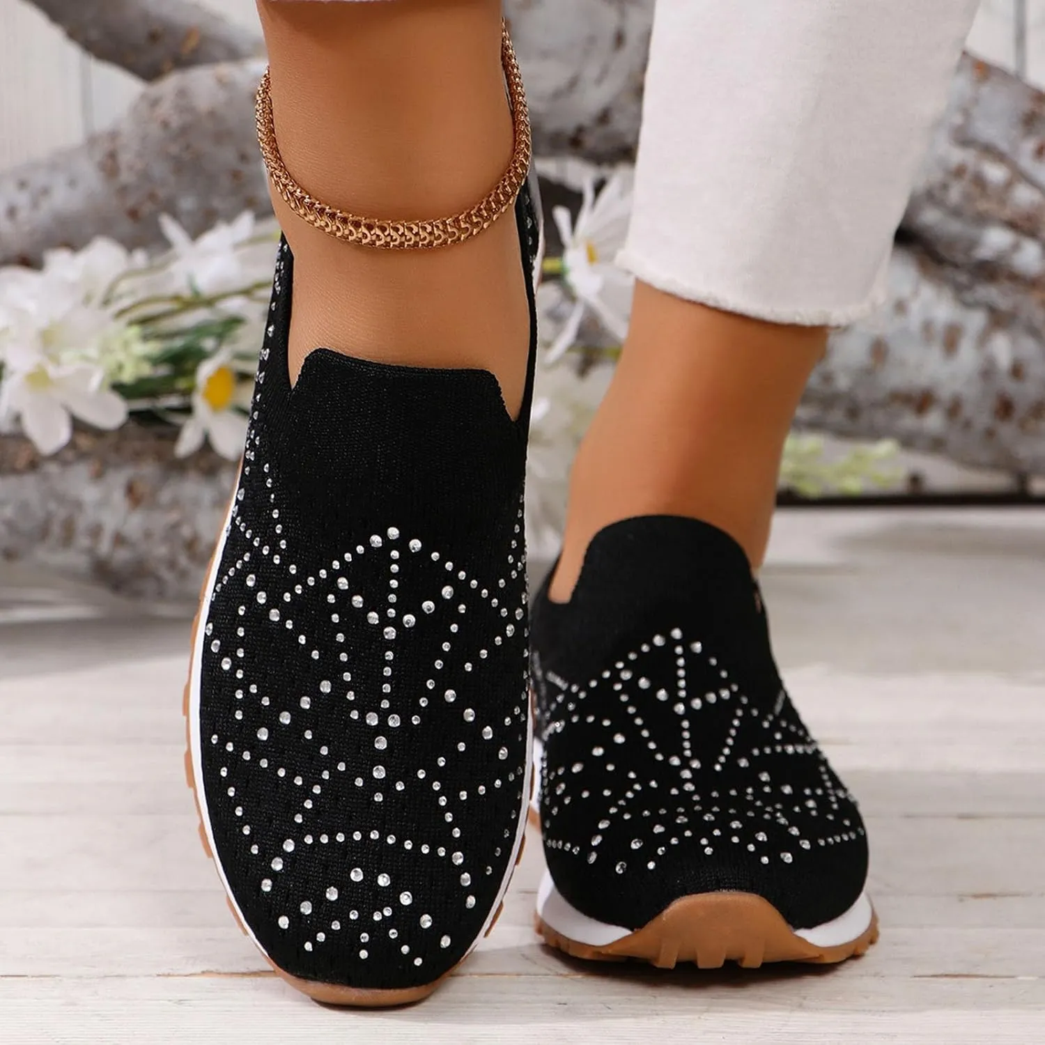 Womens Walking Shoes Slip On Casual Sneakers Breathable Mesh Shoes Casual Comfy for Mens Running