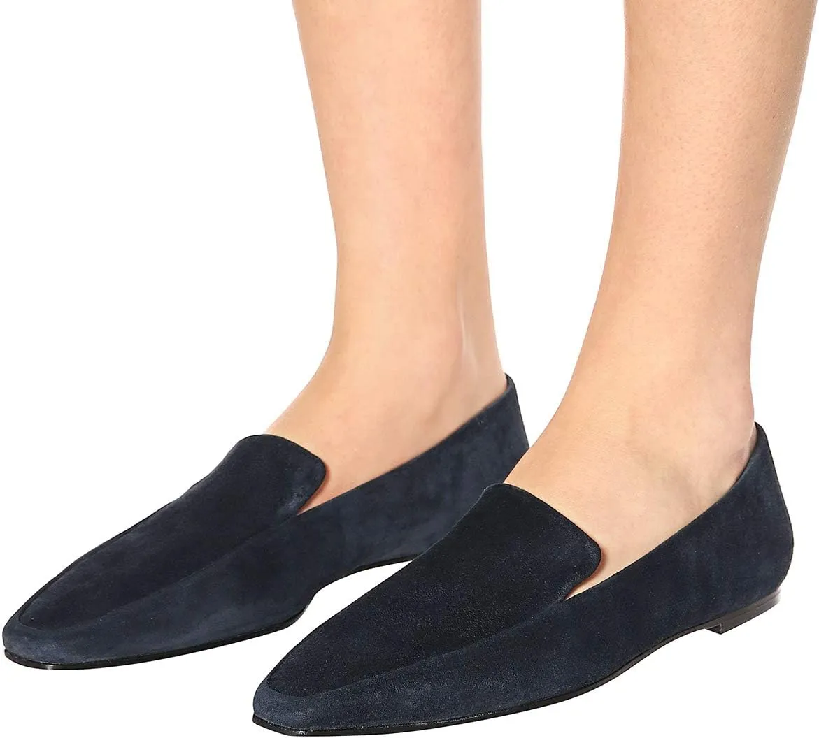 YDN Women Comfort Almond Toe Slip on Flats Loafers Low Heels Pumps Office Ladies Fashion Soft Shoes