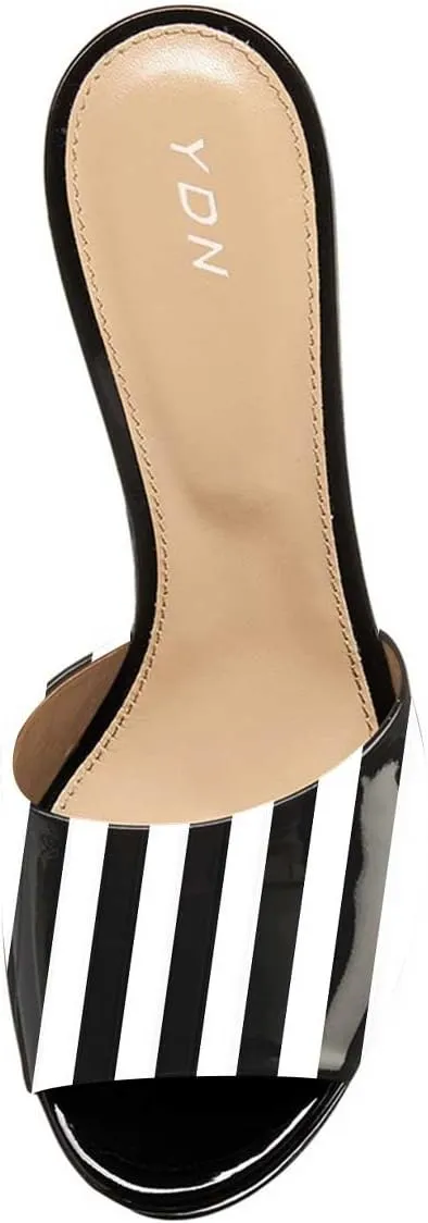 YDN Women High Heels Platform Mules Peep Toe Clogs Slip on Wedge Sandals Slide Backless Shoes Size 4-15 US