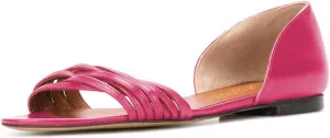 YDN Women Open Toe D'Orsay Ballet Flat Sandals Comfort Slip On Summer Walking Shoe Size 4-15 US