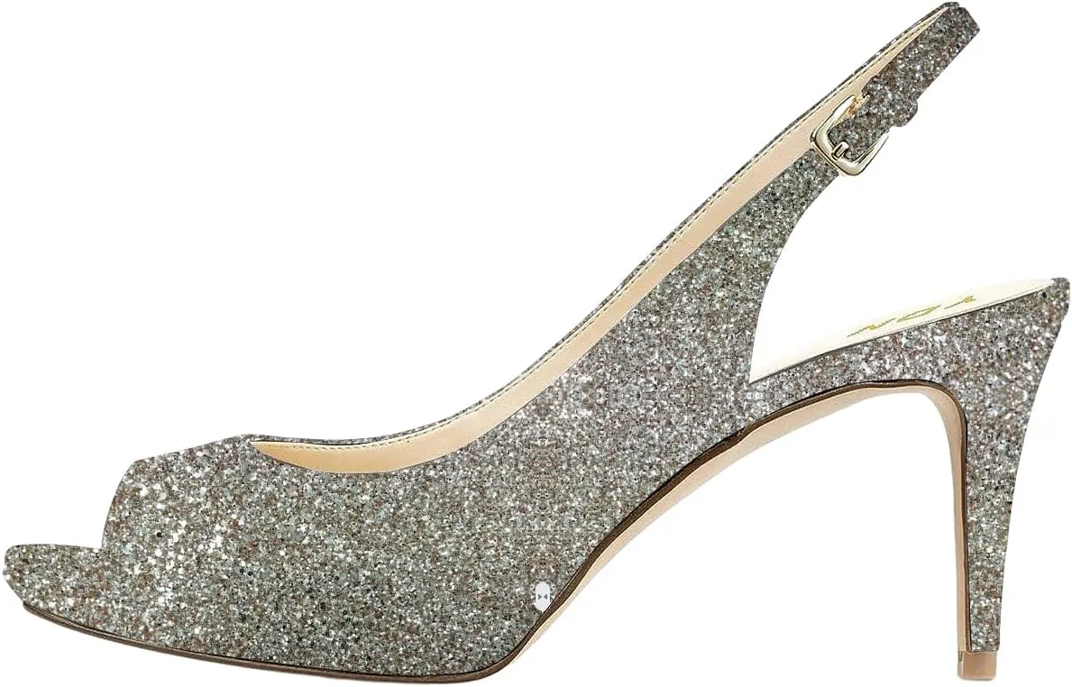 YDN Women Sexy High Heels Pumps Peep Toe Platform Block Slingback Dress Shoes Size 4-16 US