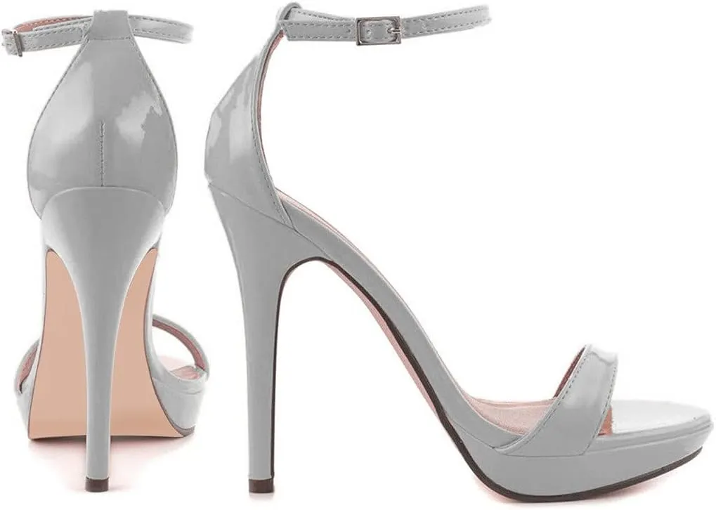 YDN Women Sexy Open Toe High Heel Sandals Ankle Strap Platform Pumps Dress Stiletto Shoes