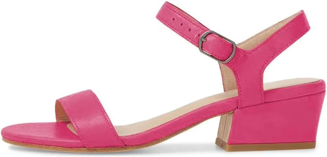 YDN Women's Open Toe Ankle Strap Chunky Block Low Heel Sandals Casual Summer Dress Shoes