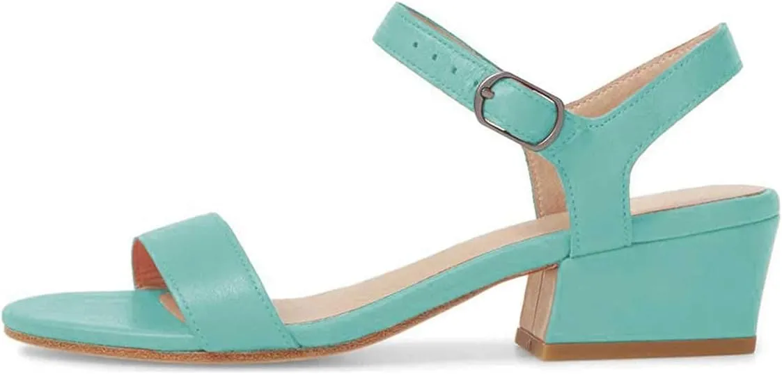 YDN Women's Open Toe Ankle Strap Chunky Block Low Heel Sandals Casual Summer Dress Shoes