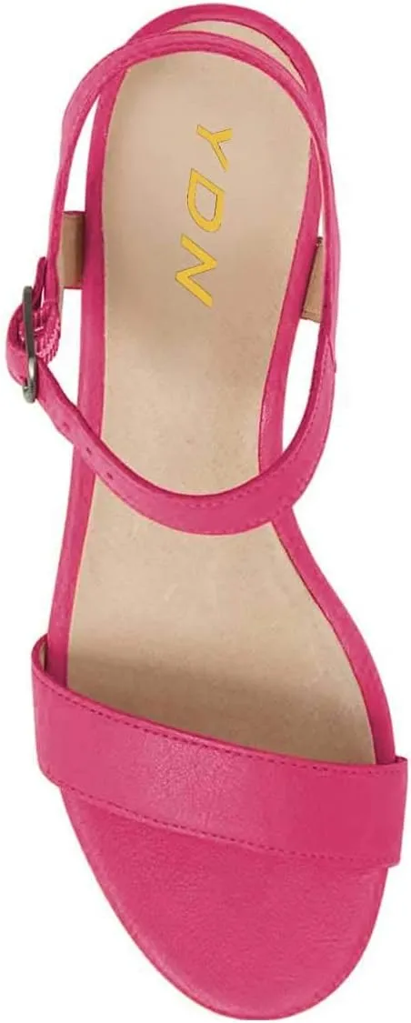 YDN Women's Open Toe Ankle Strap Chunky Block Low Heel Sandals Casual Summer Dress Shoes