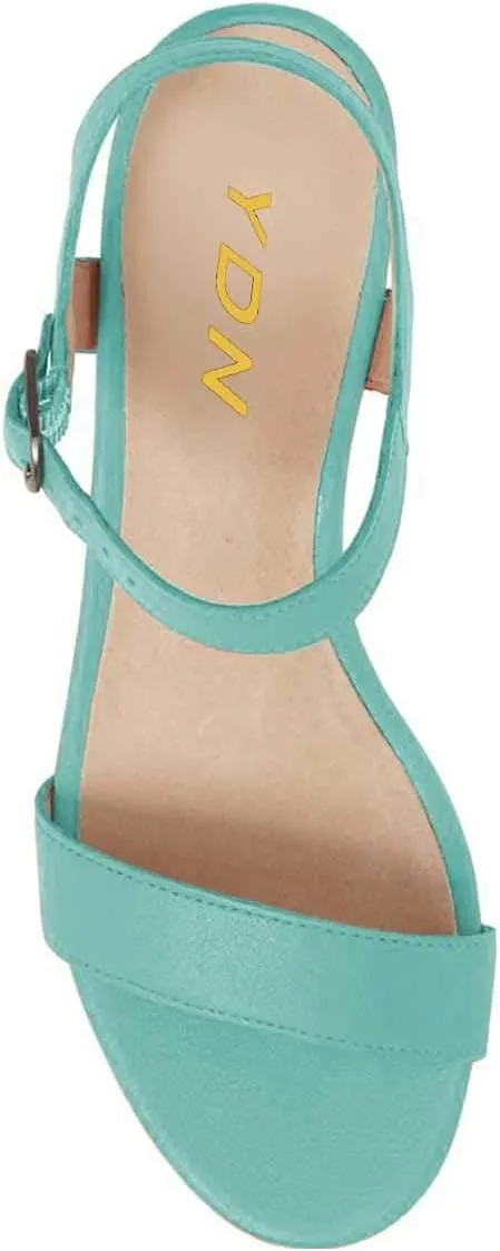 YDN Women's Open Toe Ankle Strap Chunky Block Low Heel Sandals Casual Summer Dress Shoes