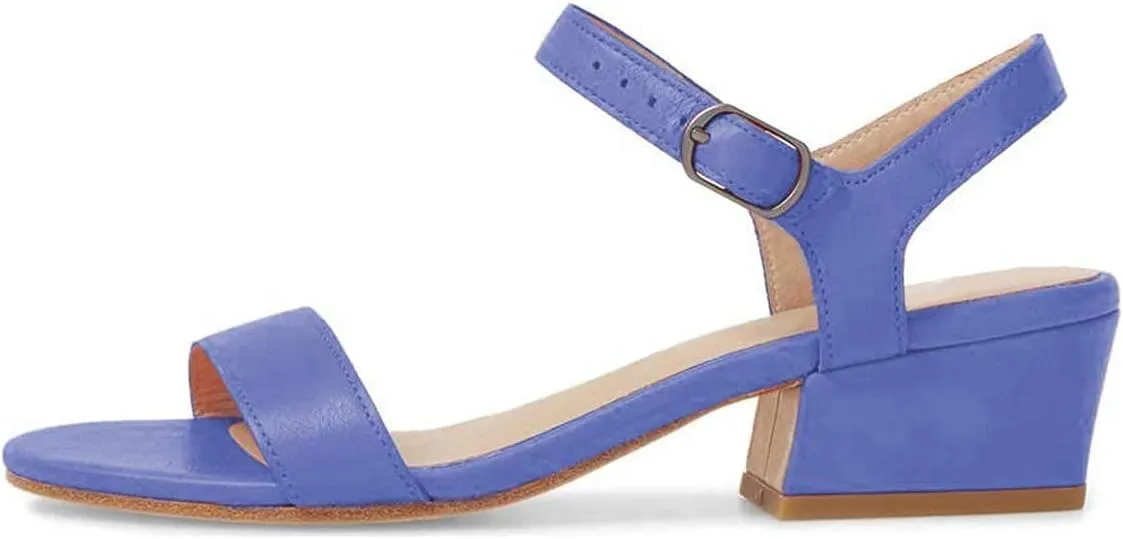 YDN Women's Open Toe Ankle Strap Chunky Block Low Heel Sandals Casual Summer Dress Shoes