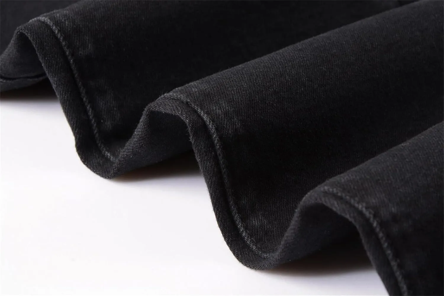 ZLZ Black Biker Jeans for Men, Slim Fit, Comfy Stretch Ripped Distressed Biker Pants, Designer Jeans