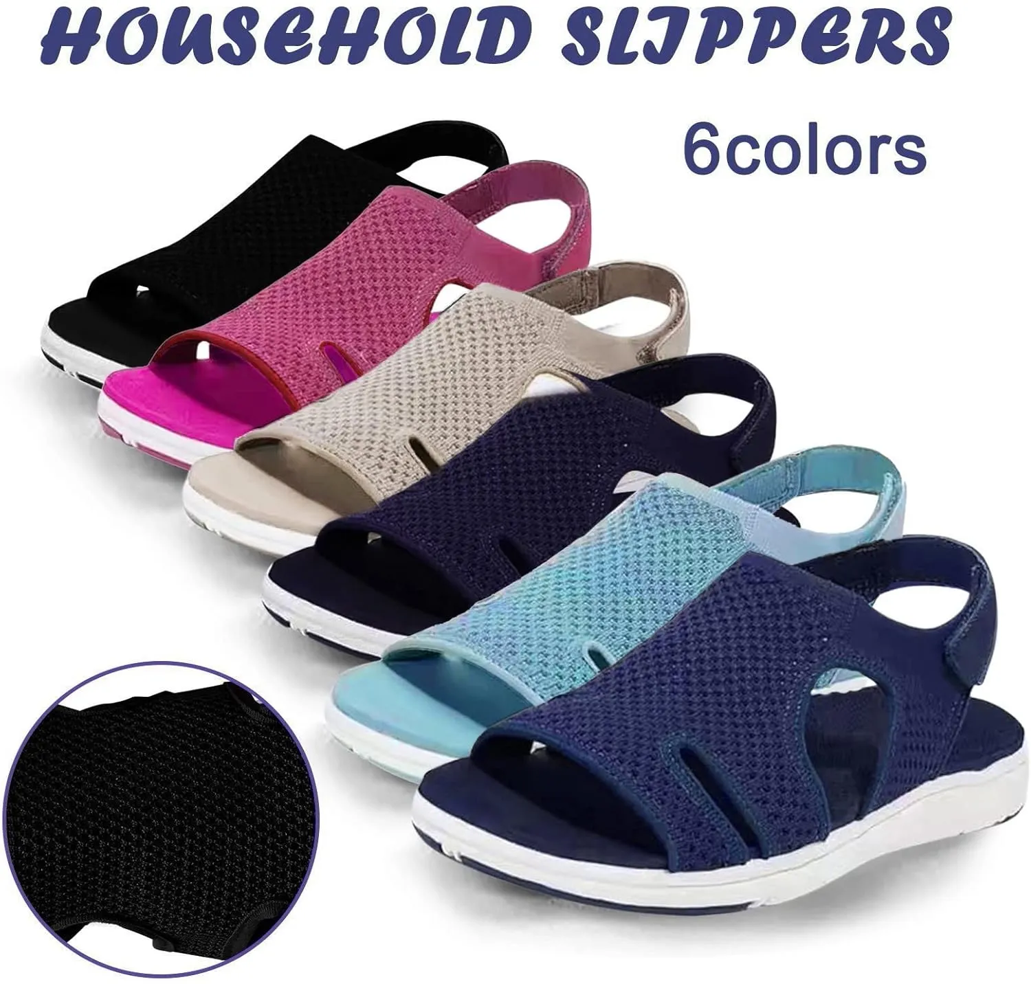 ZSpzx Summer Sandals for Women 2025, Comfortable Arch Support Low Wedge Heel Sandal Orthotic Adjustable Strappy Casual Shoes Cushion Footbed Womens Slip-On Beach Open Toe Walking Footwear
