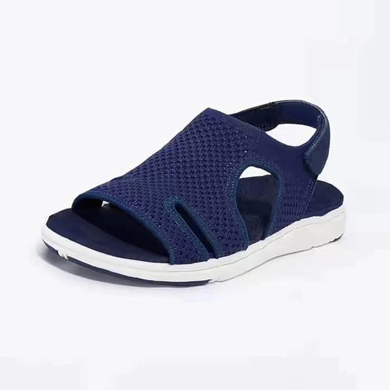 ZSpzx Summer Sandals for Women 2025, Comfortable Arch Support Low Wedge Heel Sandal Orthotic Adjustable Strappy Casual Shoes Cushion Footbed Womens Slip-On Beach Open Toe Walking Footwear